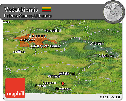 Satellite Panoramic Map of Važatkiemis