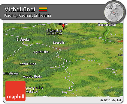 Satellite Panoramic Map of Virbaliūnai