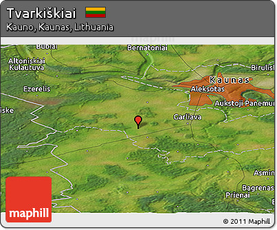 Satellite Panoramic Map of Tvarkiškiai
