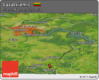 Satellite Panoramic Map of Važatkiemis