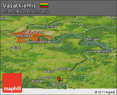 Satellite Panoramic Map of Važatkiemis
