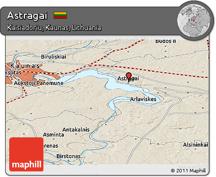 Shaded Relief Panoramic Map of Astragai