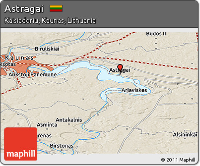 Shaded Relief Panoramic Map of Astragai