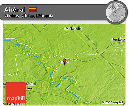 Physical 3D Map of Airėnai
