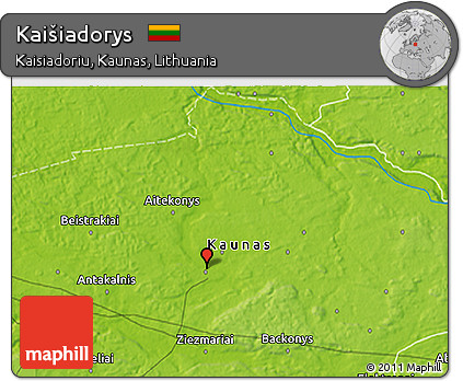 Physical 3D Map of Kaišiadorys