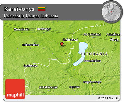 Physical 3D Map of Kareivonys