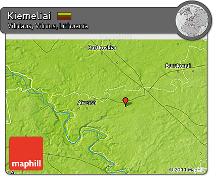 Physical 3D Map of Kiemeliai