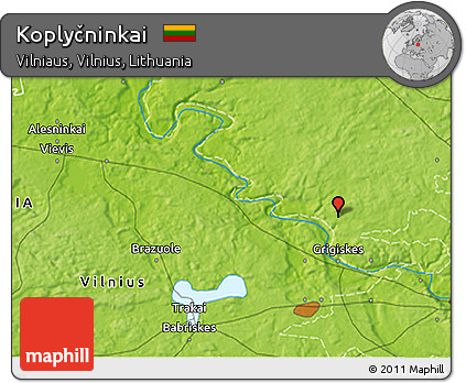 Physical 3D Map of Koplyčninkai