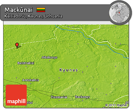 Physical 3D Map of Mackūnai