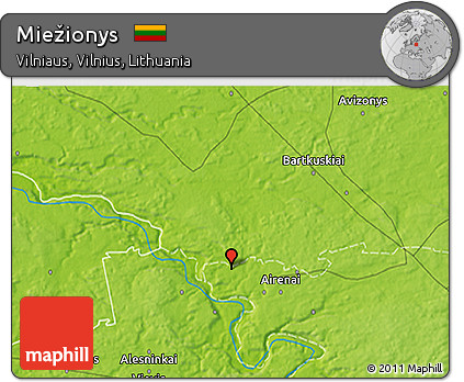 Physical 3D Map of Miežionys
