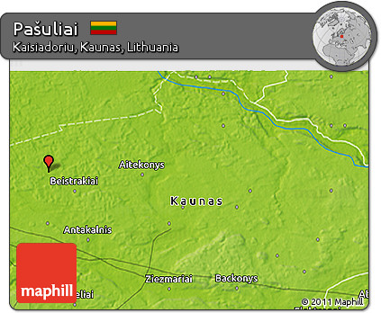 Physical 3D Map of Pašuliai