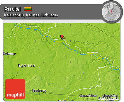 Physical 3D Map of Rusiai