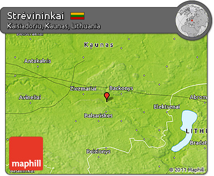 Physical 3D Map of Strėvininkai