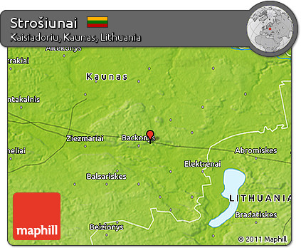 Physical 3D Map of Strošiunai