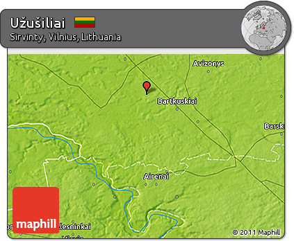 Physical 3D Map of Užušiliai