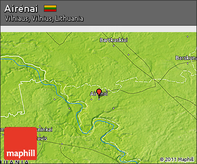 Physical 3D Map of Airėnai