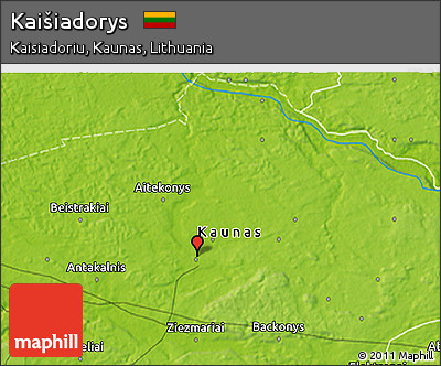 Physical 3D Map of Kaišiadorys