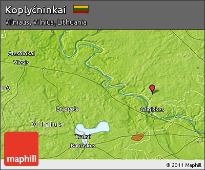 Physical 3D Map of Koplyčninkai