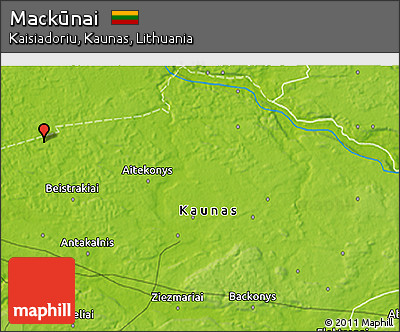 Physical 3D Map of Mackūnai
