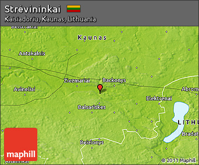 Physical 3D Map of Strėvininkai