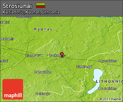 Physical 3D Map of Strošiunai