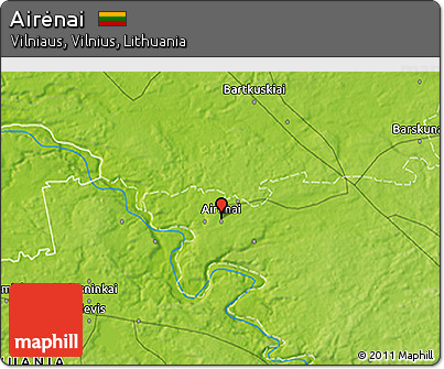 Physical 3D Map of Airėnai
