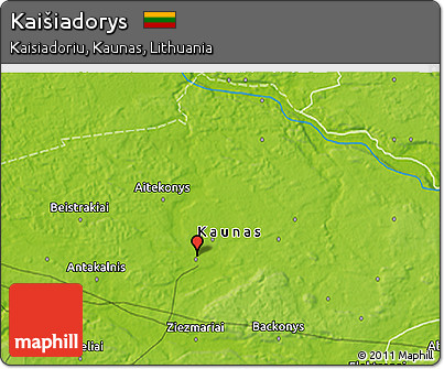 Physical 3D Map of Kaišiadorys