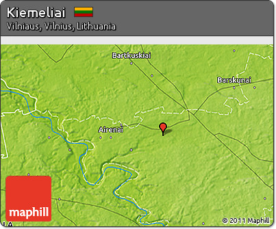 Physical 3D Map of Kiemeliai