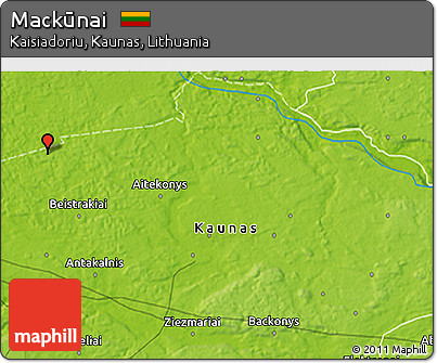 Physical 3D Map of Mackūnai