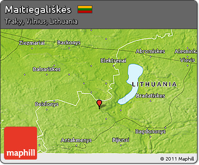 Physical 3D Map of Maitiegališkės