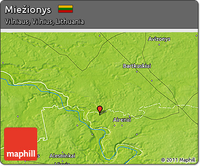 Physical 3D Map of Miežionys