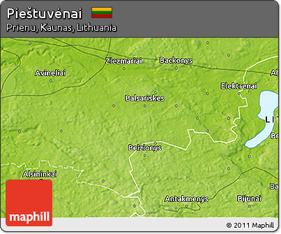 Physical 3D Map of Pieštuvėnai