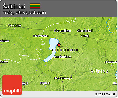 Physical 3D Map of Šaltiniai
