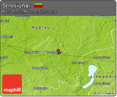 Physical 3D Map of Strošiunai