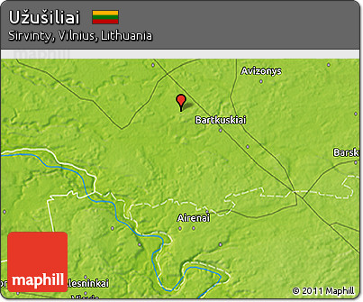 Physical 3D Map of Užušiliai