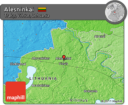 Political 3D Map of Alesninkai