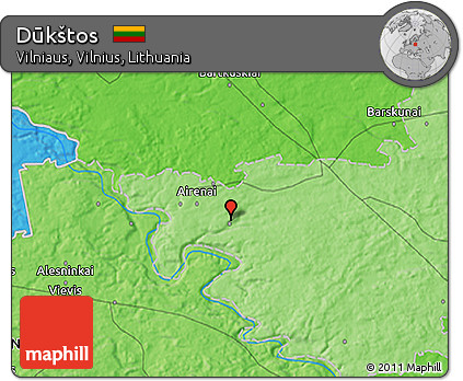 Political 3D Map of Dūkštos