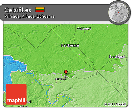Political 3D Map of Geisiškės