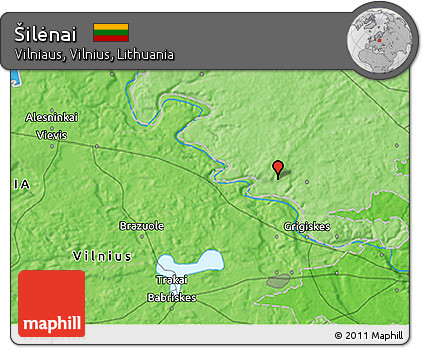 Political 3D Map of Šilėnai