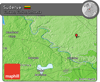 Political 3D Map of Sudervė