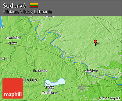 Political 3D Map of Sudervė