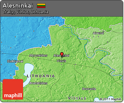 Political 3D Map of Alesninkai