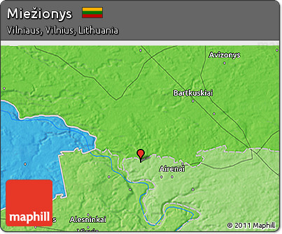 Political 3D Map of Miežionys