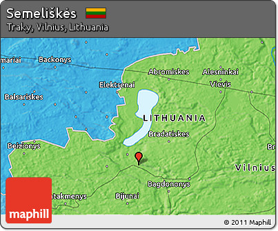 Political 3D Map of Semeliškės