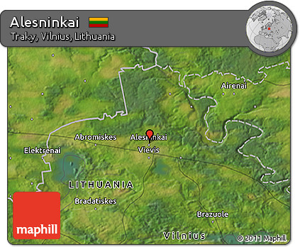 Satellite 3D Map of Alesninkai