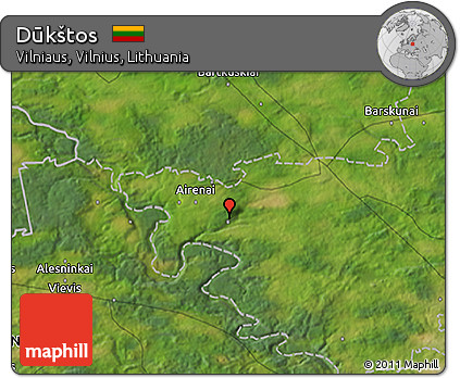 Satellite 3D Map of Dūkštos