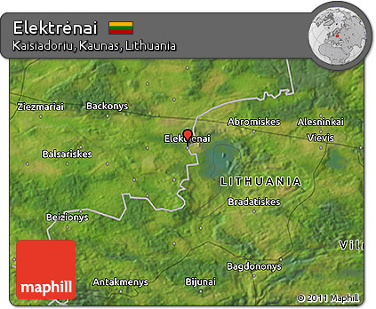 Satellite 3D Map of Elektrėnai