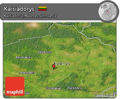 Satellite 3D Map of Kaišiadorys