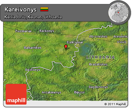 Satellite 3D Map of Kareivonys