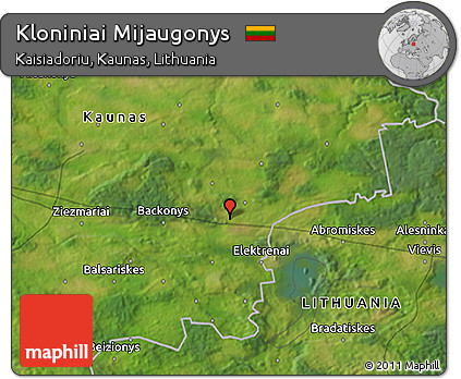 Satellite 3D Map of Kloniniai Mijaugonys